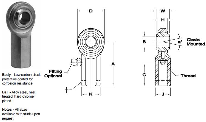 AURORACG-3關(guān)節(jié)軸承圖紙