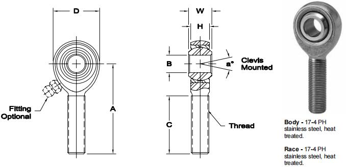 AURORASM-5E關(guān)節(jié)軸承圖紙
